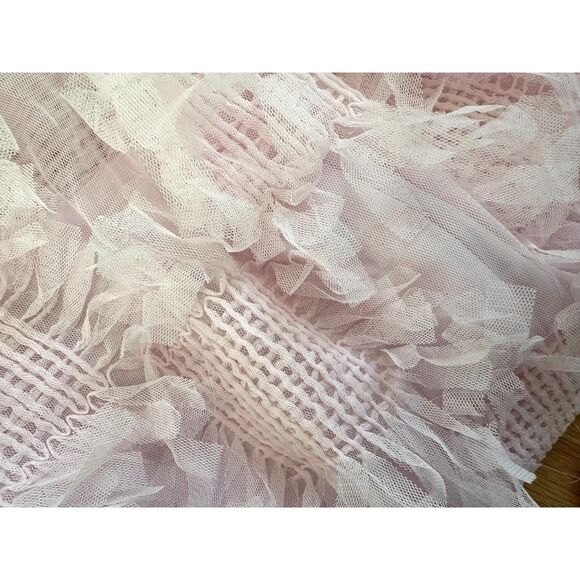 ASOS Edition Off Shoulder Sugar Pink Crop Top Textured Mesh size US 8 - Picture 8 of 8